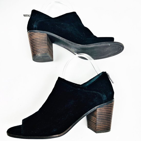 Lucky Brand Suede Peep Toe Booties 10 - Picture 4 of 6